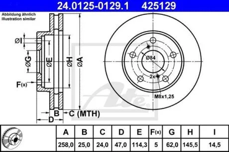 - Гальмівний диск ATE 24.0125-0129.1