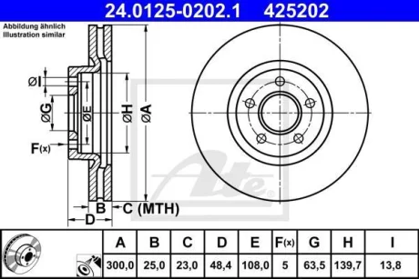 - Гальмівний диск ATE 24.0125-0202.1