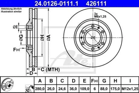 - Гальмівний диск ATE 24.0126-0111.1