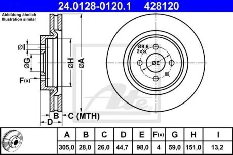 - Гальмівний диск ATE 24.0128-0120.1