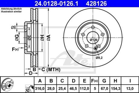 - Гальмівний диск ATE 24.0128-0126.1