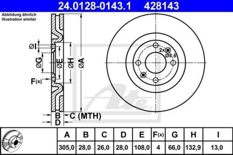- Гальмівний диск ATE 24.0128-0143.1