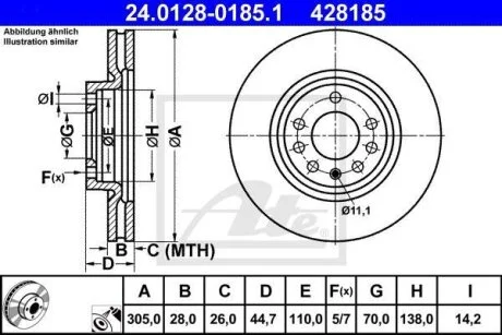- Гальмівний диск ATE 24.0128-0185.1