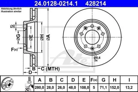 - Гальмівний диск ATE 24.0128-0214.1