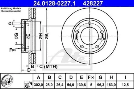 - Гальмівний диск ATE 24.0128-0227.1