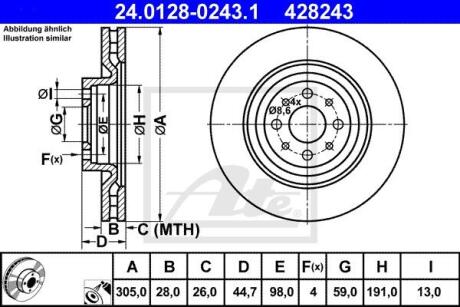 - Гальмівний диск ATE 24.0128-0243.1