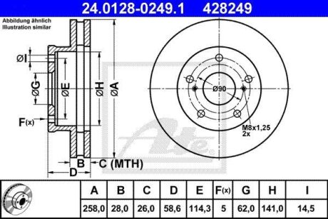 - Гальмівний диск ATE 24.0128-0249.1