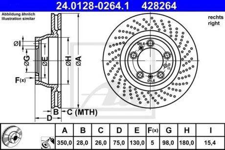 - Гальмівний диск ATE 24.0128-0264.1