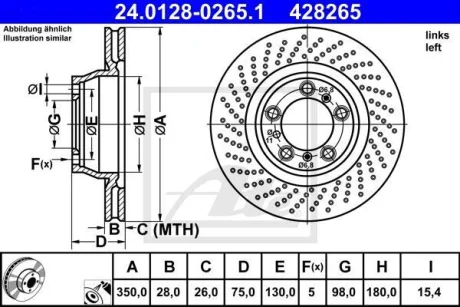 - Гальмівний диск ATE 24.0128-0265.1