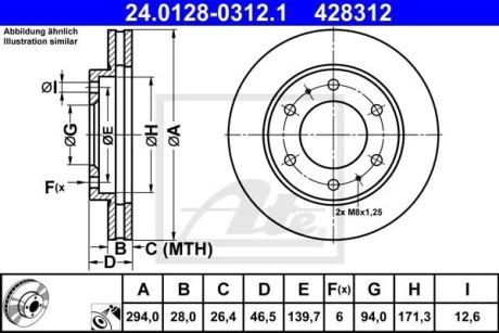 Гальмівний диск ATE 24.0128-0312.1