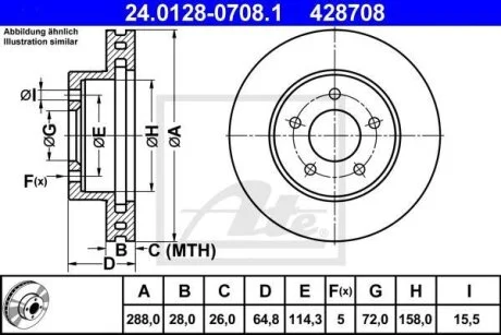 - Гальмівний диск ATE 24.0128-0708.1