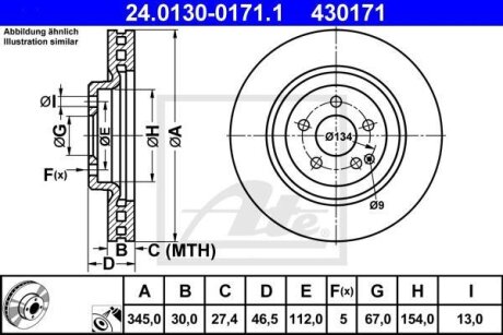 - Гальмівний диск ATE 24.0130-0171.1