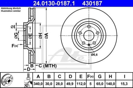 - Гальмівний диск ATE 24.0130-0187.1