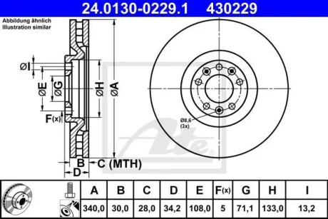 - Гальмівний диск ATE 24.0130-0229.1