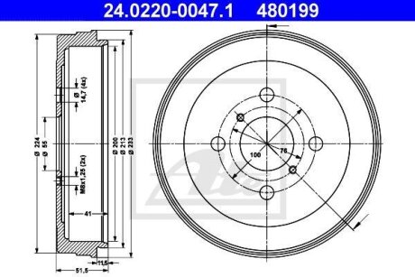 - Гальмівний барабан ATE 24.0220-0047.1