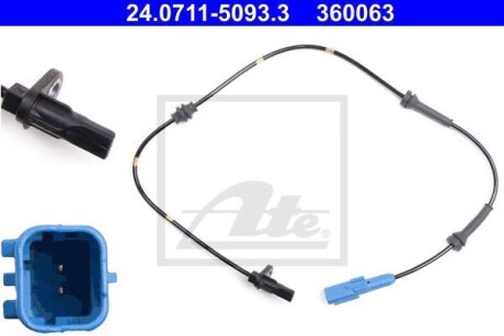 - Датчик ABS ATE 24.0711-5093.3