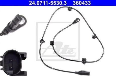 Датчик, кількість обертів колеса ATE 24.0711-5530.3