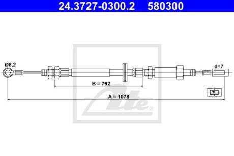 - Трос ручного гальма ATE 24.3727-0300.2