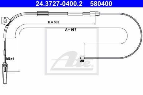 - Трос ручного гальма ATE 24.3727-0400.2