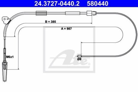 - Трос ручного гальма ATE 24.3727-0440.2