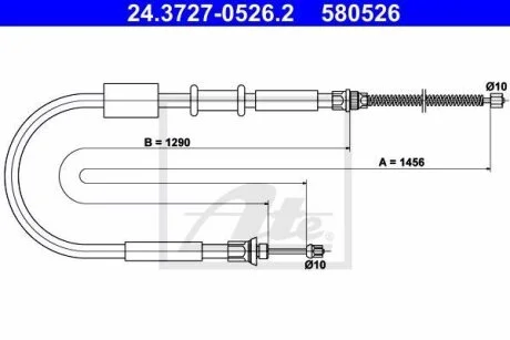 - Трос ручного гальма ATE 24.3727-0526.2