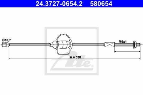 - Трос ручного гальма ATE 24.3727-0654.2