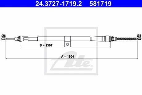 - Трос ручного гальма ATE 24.3727-1719.2