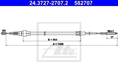 - Трос ручного гальма ATE 24.3727-2707.2