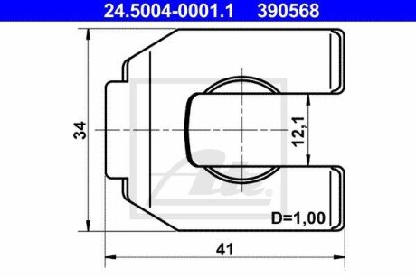 - Кронштейн кріплення гальмівного шланга ATE 24.5004-0001.1