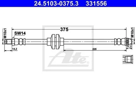 - Гальмівний шланг ATE 24.5103-0375.3