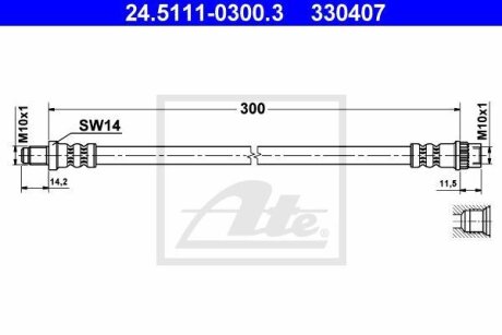 - Гальмівний шланг ATE 24.5111-0300.3