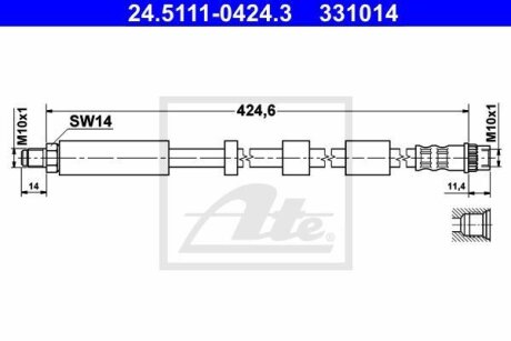 - Гальмівний шланг ATE 24.5111-0424.3