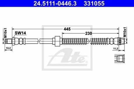 - Гальмівний шланг ATE 24.5111-0446.3