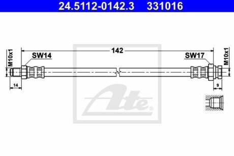 - Гальмівний шланг ATE 24.5112-0142.3