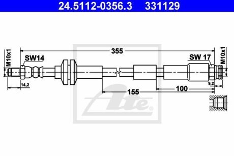 - Гальмівний шланг ATE 24.5112-0356.3