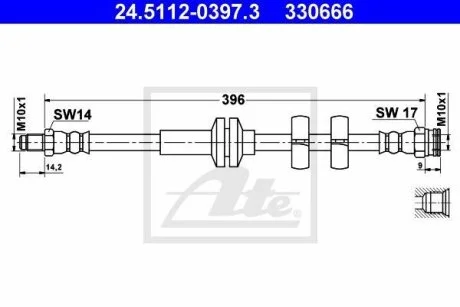 - Гальмівний шланг ATE 24.5112-0397.3