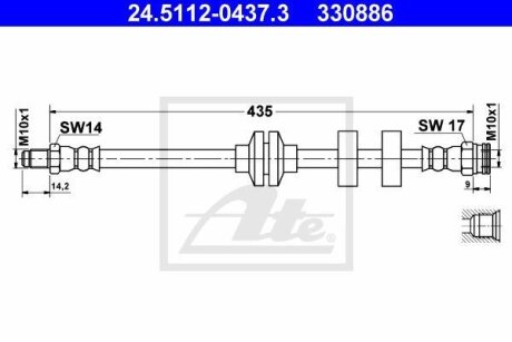 - Гальмівний шланг ATE 24.5112-0437.3