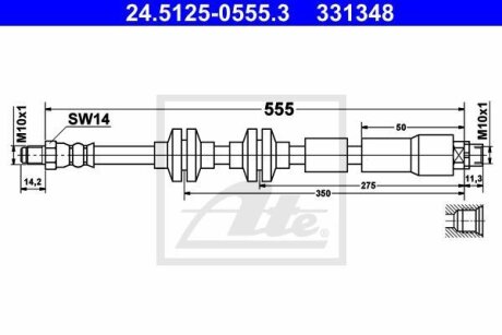 - Гальмівний шланг ATE 24.5125-0555.3