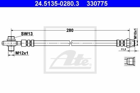- Гальмівний шланг ATE 24.5135-0280.3