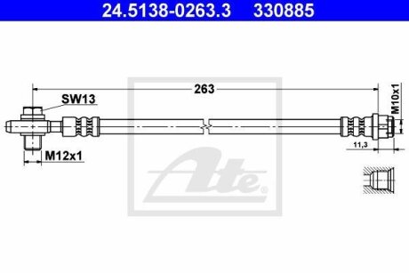 - Гальмівний шланг ATE 24.5138-0263.3