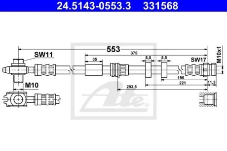 Гальмівний шланг ATE 24.5143-0553.3