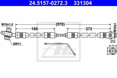 - Гальмівний шланг ATE 24.5157-0272.3