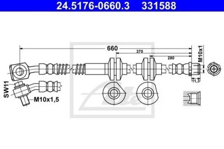 Гальмівний шланг ATE 24.5176-0660.3