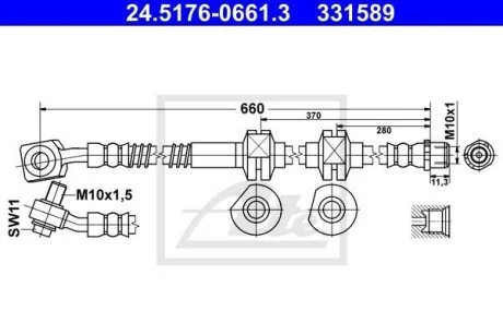 Гальмівний шланг ATE 24.5176-0661.3