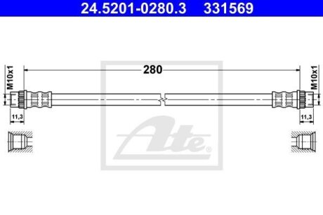 - Гальмівний шланг ATE 24.5201-0280.3