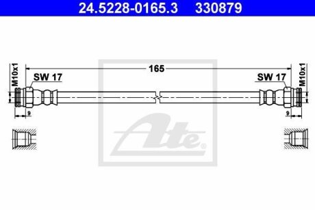 - Гальмівний шланг ATE 24.5228-0165.3