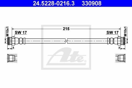- Гальмівний шланг ATE 24.5228-0216.3