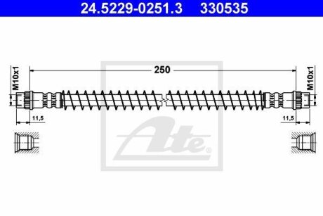 - Гальмівний шланг ATE 24.5229-0251.3