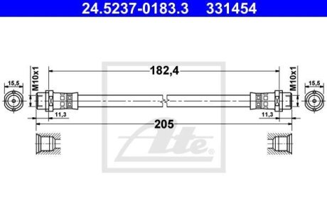 - Гальмівний шланг ATE 24.5237-0183.3