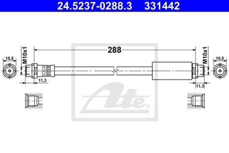 - Гальмівний шланг ATE 24.5237-0288.3